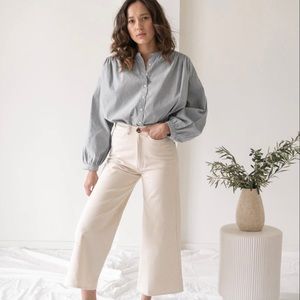 Laude the Label High Rise Pant in Bone